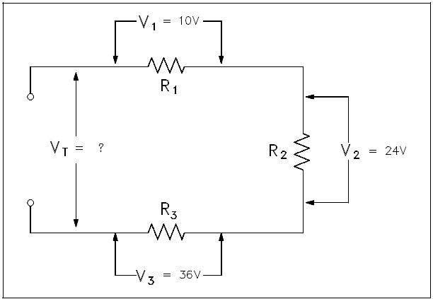 Figure 3: Voltage Total in a Series Circuit