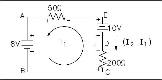 Figure 17 Applying Voltage Law to Loop 1