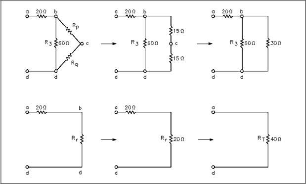 Figure 29 Steps to Simplify Redrawn Circuit